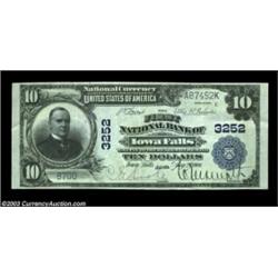 Iowa Falls, IA - $10 1902 Plain Back Fr. 624 The First NB Ch. # 3252A lovely example which is the ni