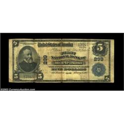 Mount Pleasant, IA - $5 1902 Plain Back Fr. 598 First NB of Mount Pleasant Ch. # 299This Henry Count