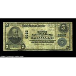 Williams, IA - $5 1902 Plain Back Fr. 607 FNB of Williams Ch. # 5585An extremely scarce note from a.