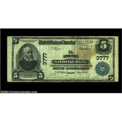Abilene, KS - $5 1902 Plain Back Fr. 600 Abilene NB Ch. # 3777But for a stain that is visible on bot