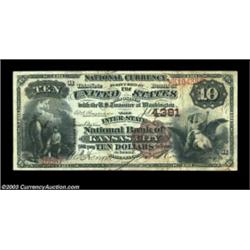 Kansas City, KS - $10 1882 Brown Back Fr. 484 The Inter-State NB Ch. # 4381A nice Brown Back from a.