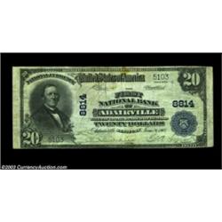 Adairville, KY - $20 1902 Plain Back Fr. 652 The First NB Ch. # 8814An extremely rare bank in large.