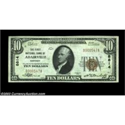 Adairville, KY - $10 1929 Ty. 1 The First NB Ch. # 8814Consecutively numbered to the other small exa