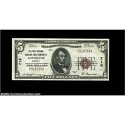 Covington, KY - $5 1929 Ty. 1 FNB & TC of Covington Ch. # 718A well centered $5 issued under the sec