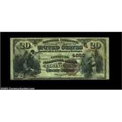 Covington, KY - $20 1882 Brown Back Fr. 498 Citizens NB of Covington Ch. # 4260A nice $20 Brown Back