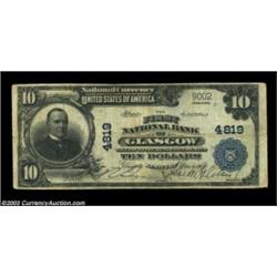Glasgow, KY - $10 1902 Plain Back Fr. 628 First NB Ch. # 4819From a Barren County institution which.