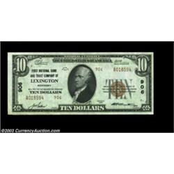 Lexington, KY - $10 1929 Ty. 2 First NB & TC Ch. # 906An attractive example for a collection of unci