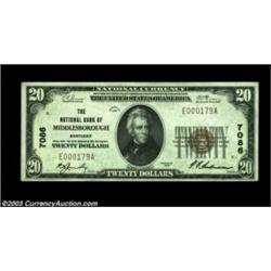 Middlesborough, KY - $20 1929 Ty. 1 The NB of Middlesborough Ch. # 7086Bright Choice Crisp Uncircula