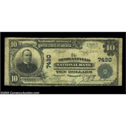 Morganfield, KY - $10 1902 Plain Back Fr. 624 Morganfield NB Ch. # 7490One of only five Large Size s
