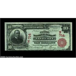 Nantucket, MA - $10 1902 Red Seal Fr. 613 The Pacific NB Ch. # (N)714A very rare type from this much
