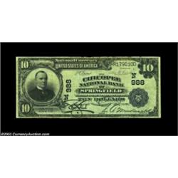 Springfield, MA - $10 1902 Plain Back Fr. 624 Chicopee NB of Springfield Ch. # (N)988A problem-free.
