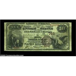 Woburn, MA - $10 1882 Brown Back Fr. 480 The First NB Ch. # 746A nice Brown Back from a very scarce.