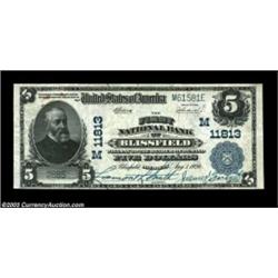 Blissfield, MI - $5 1902 Plain Back Fr. 607 First NB of Blissfield Ch. # 11813Only four large size n
