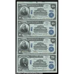 Grand Rapids, MI - $10-$10-$10-$20 1902 Plain Back Fr. 634/660 The Fourth NB of Grand Rapids Ch. # 2