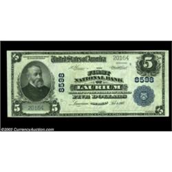 Laurium, MI - $5 1902 Plain Back Fr. 600 The First NB Ch. # 8598An unusually high grade large exampl
