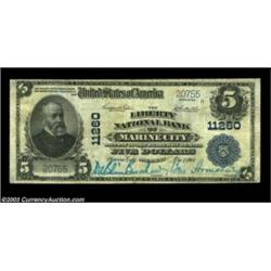 Marine City, MI - $5 1902 Plain Back Fr. 606 The Liberty NB Ch. # 11260A very scarce large note from