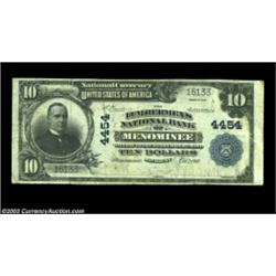 Menominee, MI - $10 1902 Plain Back Fr. 627 The Lumbermen's NB Ch. # 4454A nice occupational title g