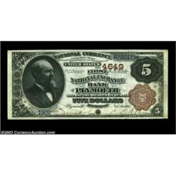 Plymouth, MI - $5 1882 Brown Back Fr. 472 The First National Exchange Bank Ch. # 4649A nice pen sign