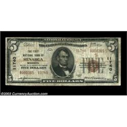 Menahga, MN - $5 1929 Ty. 2 First NB of Menahga Ch. # 11740Although there are 21 small size notes in