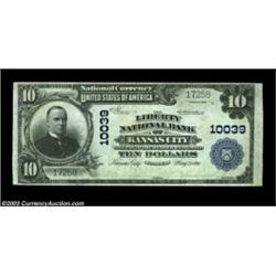 Kansas City, MO - $10 1902 Plain Back Fr. 627 The Liberty NB Ch. # 10039An unusually high grade exam