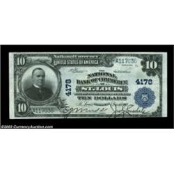 Saint Louis, MO - $10 1902 Plain Back Fr. 627 The NB of Commerce Ch. # 4178A bright high grade examp