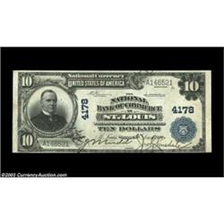 Saint Louis, MO - $10 1902 Plain Back Fr. 627 NB of Commerce in St. Louis Ch. # 4178An Uncirculated.