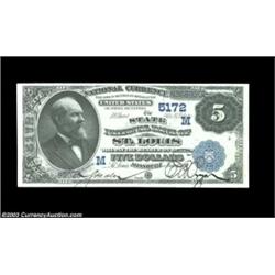 Saint Louis, MO - $5 1882 Date Back Fr. 537 State NB of St. Louis Ch. # 5172Dark ink signatures and.