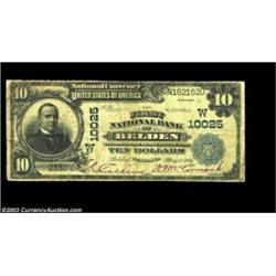 Belden, NE - $10 1902 Plain Back Fr. 627 First NB of Belden Ch. # (W)10025Nine large size notes appe