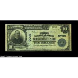 Coleridge, NE - $10 1902 Plain Back Fr. 627 First NB of Coleridge Ch. # 9796This large-size only ban