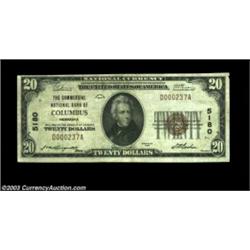 Columbus, NE - $20 1929 Ty. 1 Commercial NB Ch. # 5180A tough note to find from this Platte County l