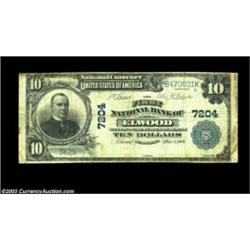 Elmwood, NE - $10 1902 Plain Back Fr. 624 First NB Ch. # 7204This was the only bank in the town and.