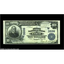 Ord, NE - $10 1902 Plain Back Fr. 624 First NB of Ord Ch. # (W)3339A bright, well centered Extremely