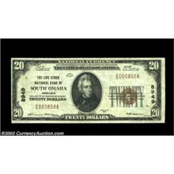 South Omaha, NE - $20 1929 Ty. 1 The Live Stock NB Ch. # 8949Attractive Extremely Fine. Important no
