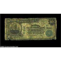 Wahoo, NE - $10 1902 Plain Back Fr. 624 Saunders County NB Ch. # 3118A well-worn but fully intact no