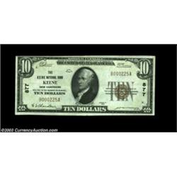 Keene, NH - $10 1929 Ty. 1 Keene NB Ch. # 877A bright, fresh Extremely Fine small size example from.
