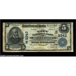 Plainfield, NJ - $5 1902 Plain Back Fr. 605 City NB of Plainfield Ch. #(E) 2243This bank was liquida