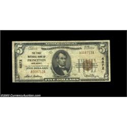Princeton, NJ - $5 1929 Ty. 1 First NB of Princeton Ch. # 4872A nice circulated Fine-Very Fine examp