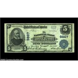 Union City, NJ - $5 1902 Plain Back Fr. 601 NB of North Hudson at Union City Ch. # 9867This is the s