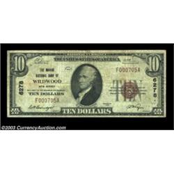 Wildwood, NJ - $10 1929 Ty. 1 The Marine NB Ch. # 6278A very scarce Jersey shore note from a communi