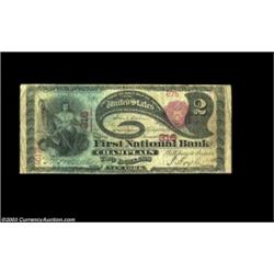 Champlain, NY - $2 1875 Fr. 390 The First NB Ch. # 316An attractive blue end paper example which is.