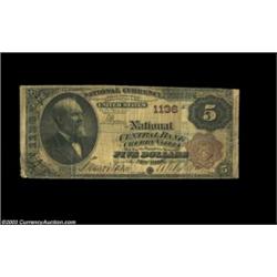 Cherry Valley, NY - $5 1882 Brown Back Fr. 467 The National Central Bank Ch. # 1136A tough early typ