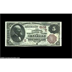 Clayton, NY - $5 1882 Brown Back Fr. 476 The National Exchange Bank Ch. # (E)5108A second high grade