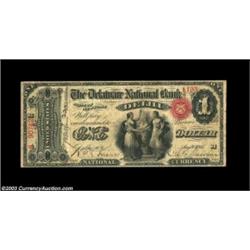 Delhi, NY - $1 Original Fr. 380 The Delaware NB Ch. # 1323A very scarce early note from this well co