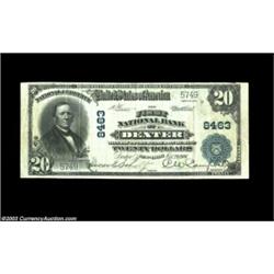 Dexter, NY - $20 1902 Plain Back Fr. 652 The First NB Ch. # 8463A very scarce large size note from a