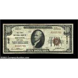 Dryden, NY - $10 1929 Ty. 1 The First NB Ch. # 6487It has been almost ten years since any small note