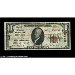 Dundee, NY - $10 1929 Ty. 2 The Dundee NB Ch. # 2463A very rare and likely unique small size note, w