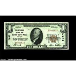 Fort Edward, NY - $10 1929 Ty. 1 The Fort Edward NB Ch. # 7630A very scarce bank, with no large and.