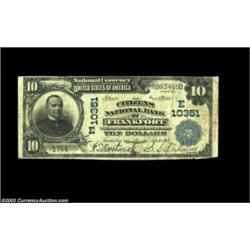 Frankfort, NY - $10 1902 Plain Back Fr. 629 The Citizens NB Ch. # (E)10351A very scarce bank in larg