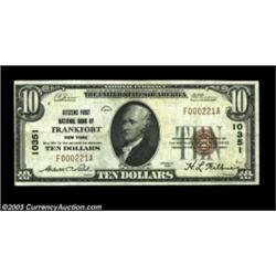 Frankfort, NY - $10 1929 Ty. 1 Citizens First NB Ch. # 10351Only bank here to issue Series 1929 exam