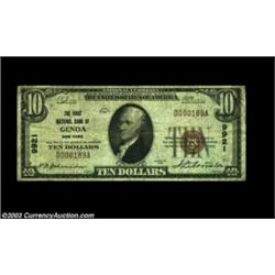 Genoa, NY - $10 1929 Ty. 1 The First NB Ch. # 9921A very rare Cayuga County bank which entered recei